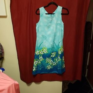 R & K ORIGINALS-BEADED/SEQUENED FLORAL MIDI SUNDRESS/ LG/GPLC